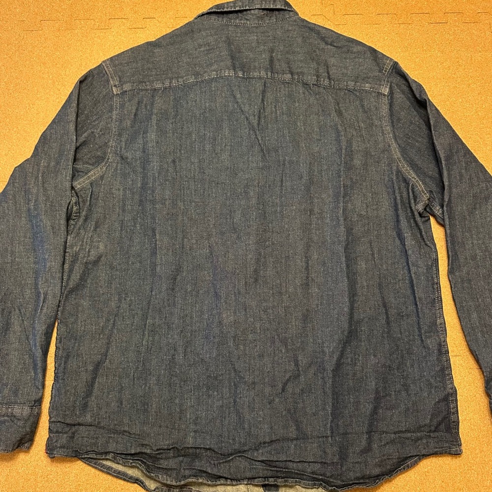 Wrangler Denim Western Shirt Men XL Blue Pearl Snap Long Sleeve Workwear Classic - Picture 7 of 7